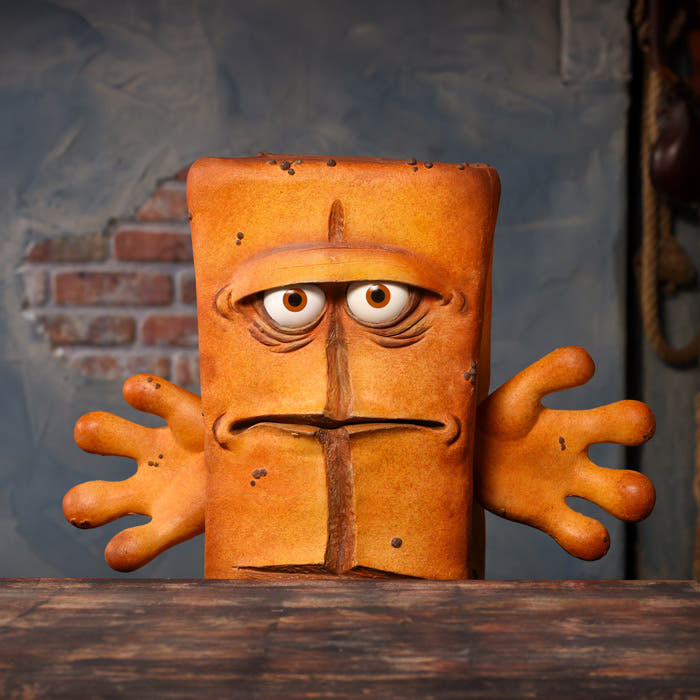 Bernd das Brot mit ausgebreiteten Händen