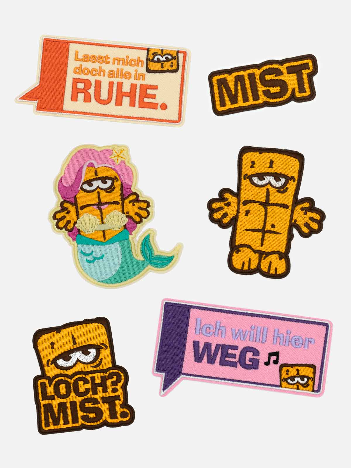 bernd-das-brot-aufnaeher-patch-set-2
