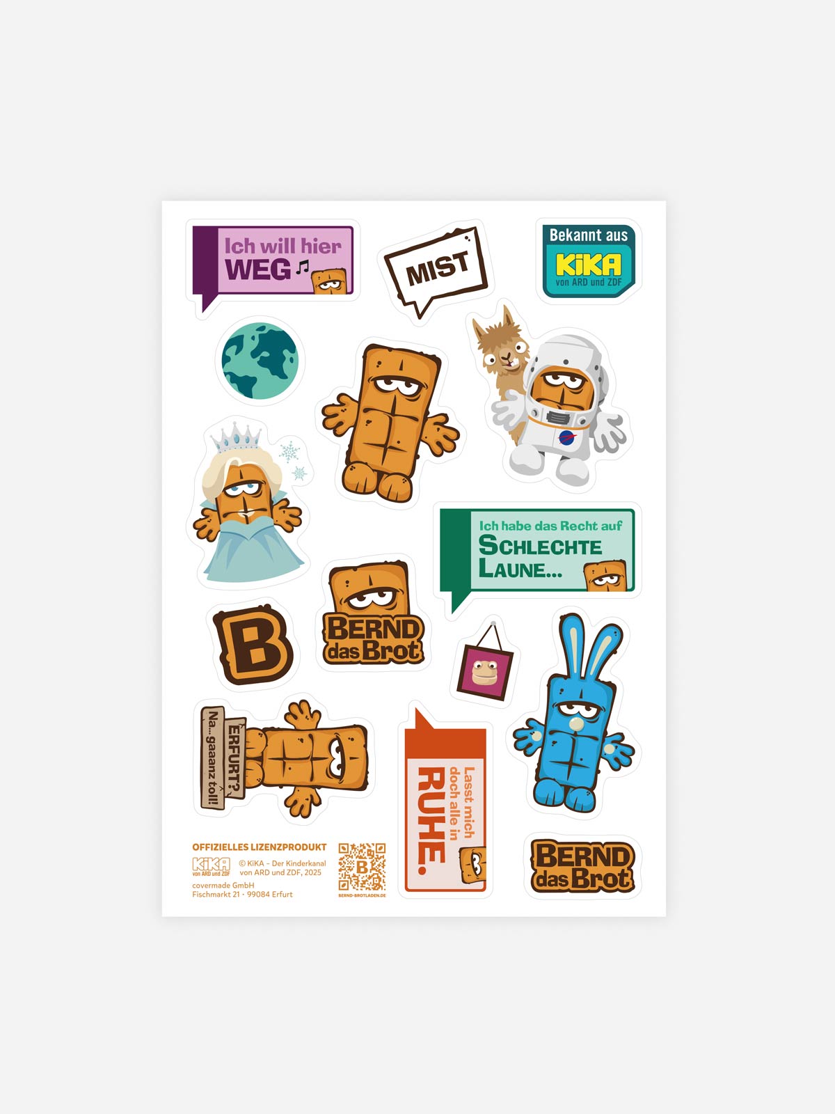 Bernd das Brot Sticker Aufkleber Set