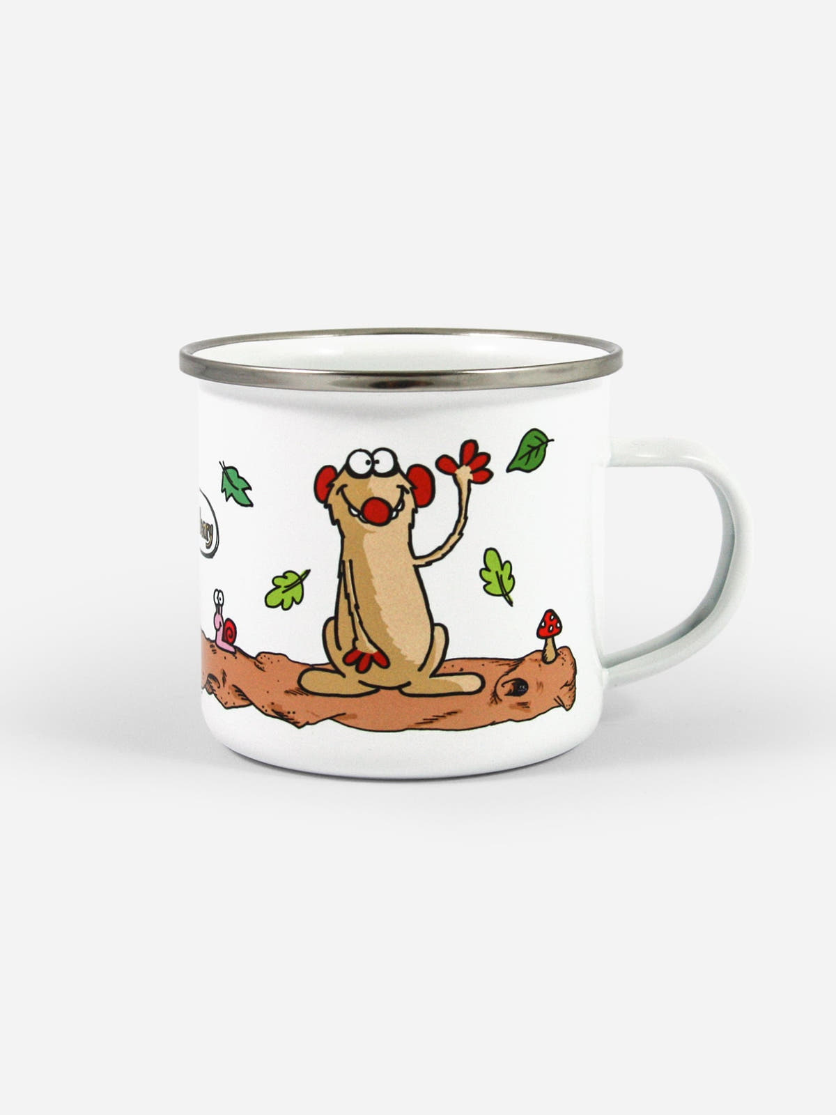 Jan und Henry Emaille Tasse