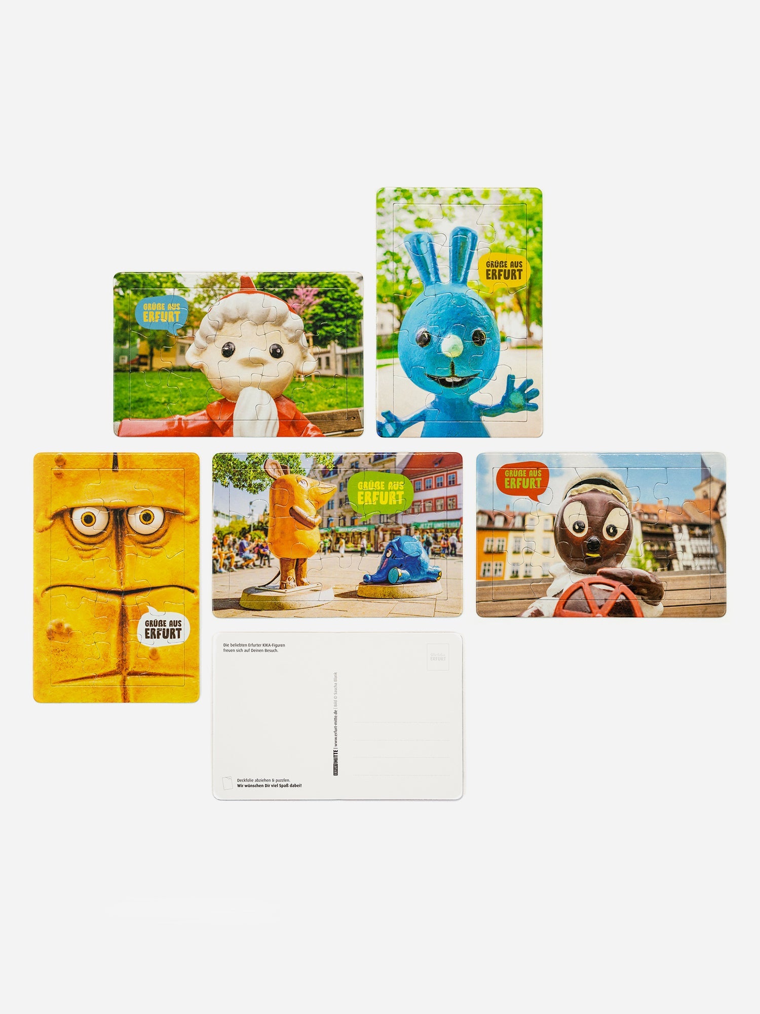 Kika-Lieblinge aus Erfurt Puzzlepostkarten Set
