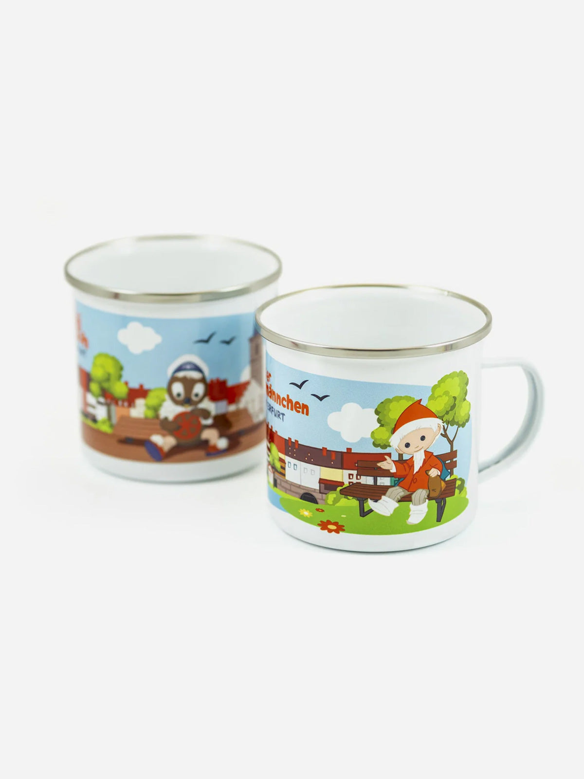 Pittiplatsch vor der Krämerbrücke Erfurt Emaille Tasse
