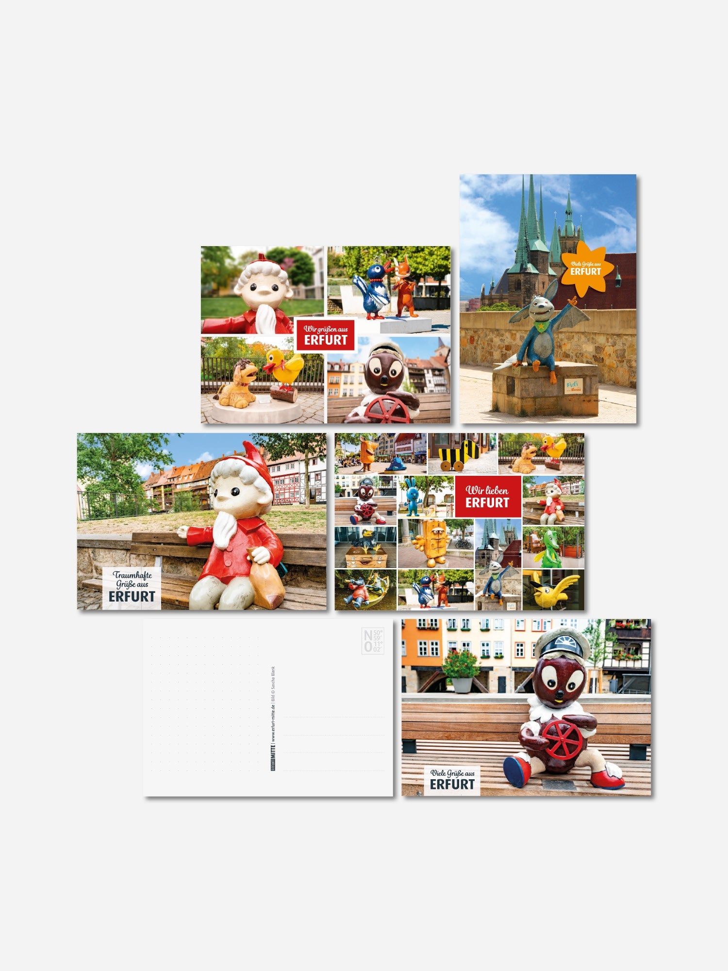 Postkarten-Set  KiKA-Figuren Erfurt