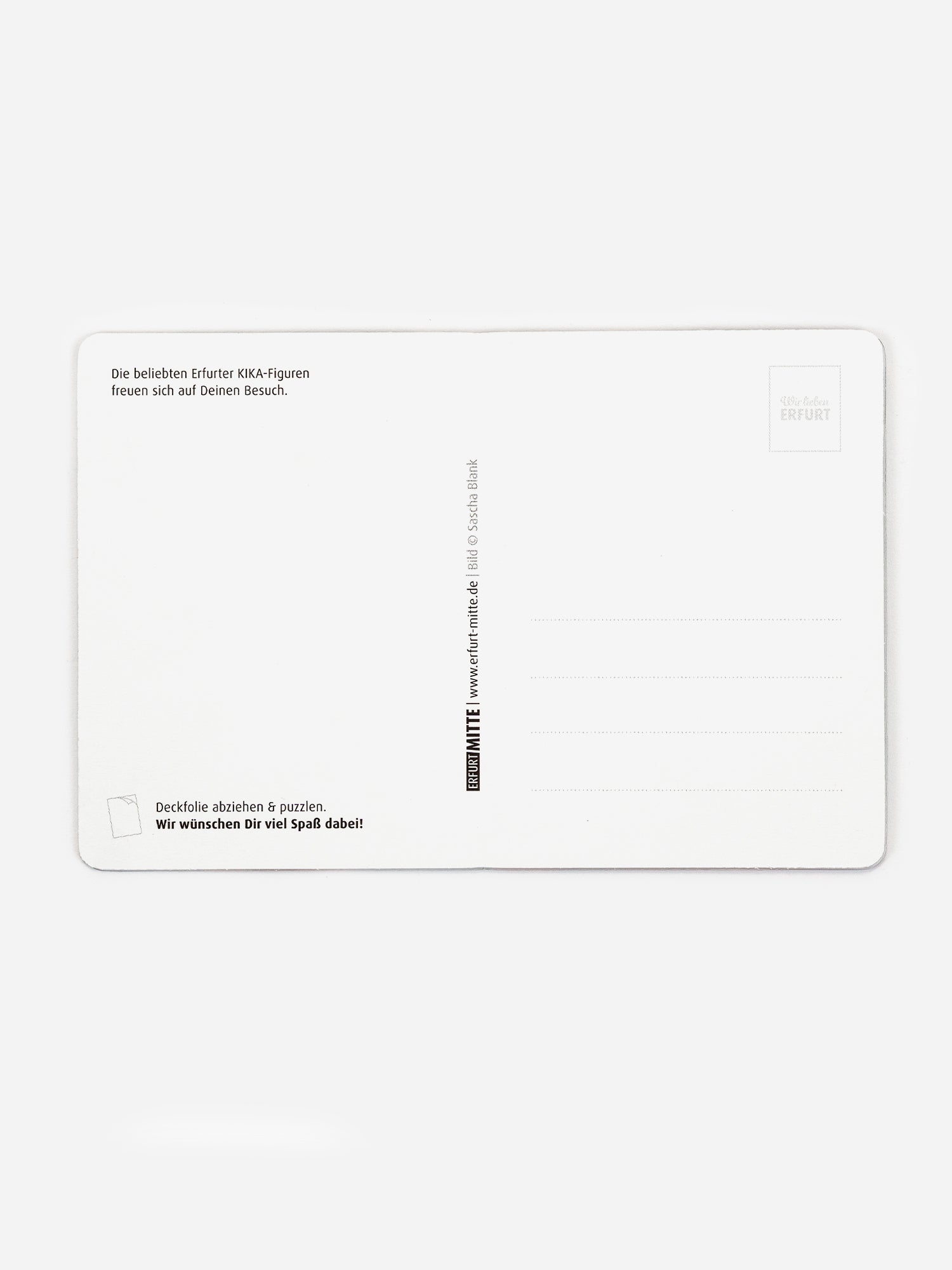 Puzzle Postkarte Rückansicht
